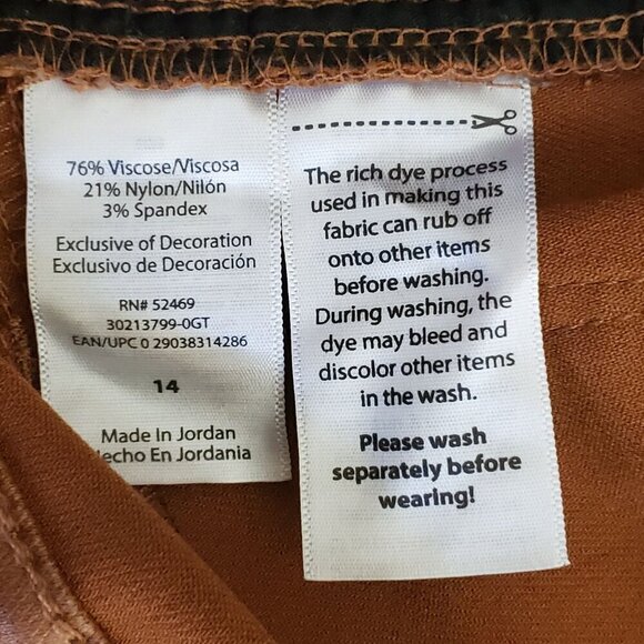 Sofía Vergara Jeans Melisa Flare Pants Size 14 Brown Stretchy Viscose Blend - Picture 3 of 12